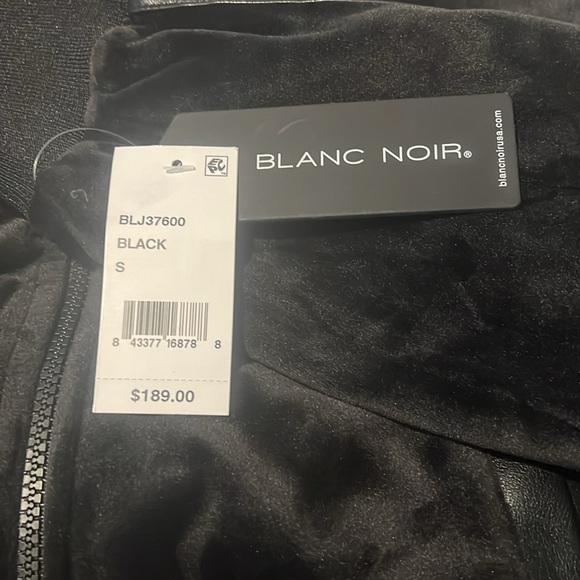 NWT-  BLANC NOIR- Sporty Velour Jacket - Picture 8 of 8